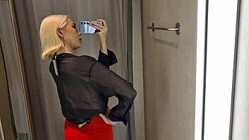 Try On Transparent See-Through Clothes In Mall Fitting Room!