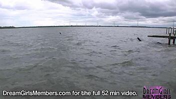 Bella flashes her huge natural boobs in risky public spots