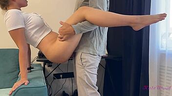 My neighbor pounded my tight pussy hard at the gym and pumped me full of hot cum