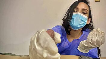 my patient got so hard i just couldn't hold back from handling it