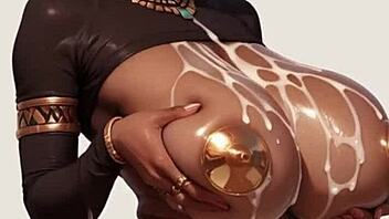 i'm so horny these black ai teen ladies show their wonderful cummed mega breasts