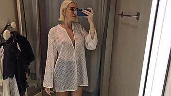 Try On Transparent See-Through Clothes In Mall Fitting Room!