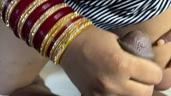 Exotic Indian beauty indulges in sensual solo play with squirting orgasm during romantic boss encounter.