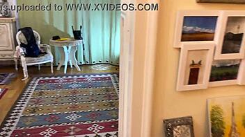 hey, this all natural big tits big ass hot brunette babe shows up for lingerie try on but it becomes porn casting