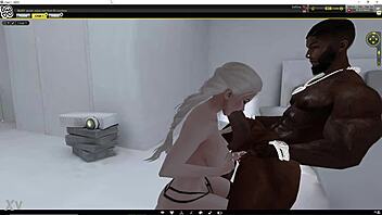 White slut delivers intense deepthroat action on massive black monster cock with sloppy technique.