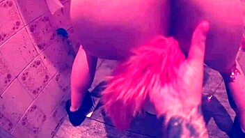 Outdoor anal plug contrasts with shaved Latina Bia Roman's tattooed body and wet orgasm