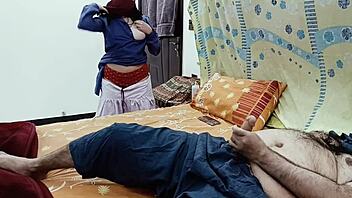 Desi school girl watches a guy masturbating then they have intense sex together