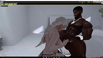 White slut delivers intense deepthroat action on massive black monster cock with sloppy technique.