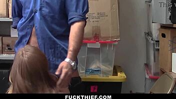 Guard suspects young shoplifter hiding stolen goods in pants and punishes her