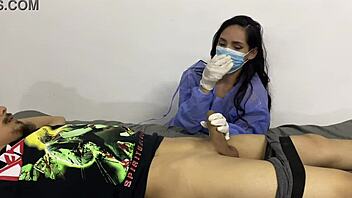 my patient got so hard i just couldn't hold back from handling it