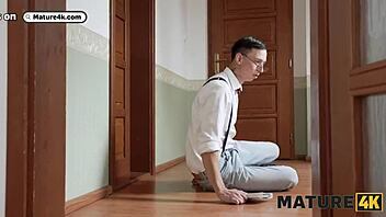 Czech milf lures young stud home after morning run