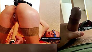 Horny milf fingers wet pussy solo