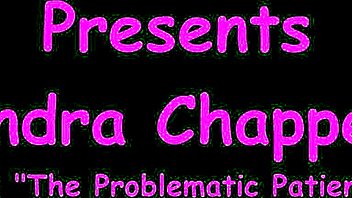 Hey, check out Sandra Chappelle as the problematic patient with her curly hair and small tits in this backstage latex glove scene!