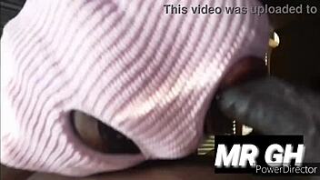 African teen 18+ slave slut deepthroats big black cock like whore