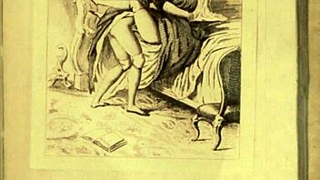 Vintage erotic illustration showcases retro antique style in a classic artistic display