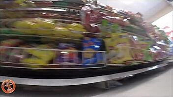 Watch Out! Amateur Tiffany Flaunts Big Ass Outdoors in Public Store While Wearing Panties Boldly!