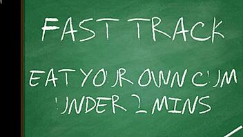 Goddess Lana Commands Fast Cum Eating In Gay Session With Quick Swallowing Action