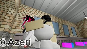 Casual-Narrative Me follo a mi amiga with big ass and monster cock in public bathroom for outdoor prostitute cum action in roblox 2.