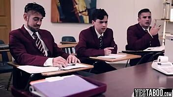 Horny Students Gangbang Huge Tits BBW Mature Teacher in Classroom Banging