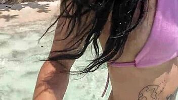 Teen Solo Babe Teases With Massive Toy By Poolside