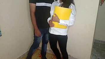 To get a salary boost secretary lets boss pound her big ass roughly in office bathroom with dirty hindi talk and creampie