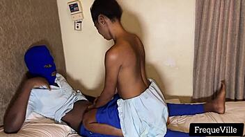 Black Monster Cocks Pound Horny Ebony Schoolgirl in Missionary and Doggystyle Action