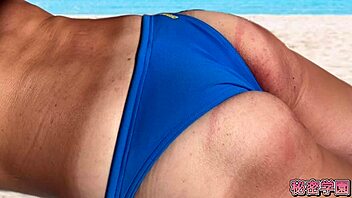 Do you like dicks sticking out of swimsuits for outdoor masturbation handjob