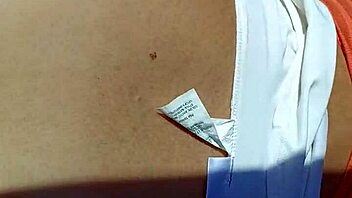 Sexy Mexican Amateur Flashes Ass In Public Outdoor Exhibitionist Fun With Horny Touching