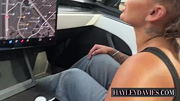 Busty Australian Bombshell With Tan Lines Rides Big Cock Outdoors In Bubble Butt Public Car Action