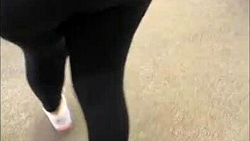 Flashing my big ass in see through leggings at public store. I masturbate in restroom from excitement.
