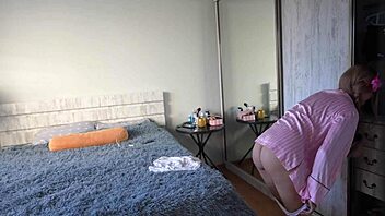 in this pov adventure a young 18+ woman catches someone peeping again and decides to tease with riding and squirting but things take an unexpected turn with facial cumshot