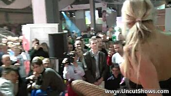 hey filthy blonde slut, why are you rubbing your twat outdoors in this public striptease?