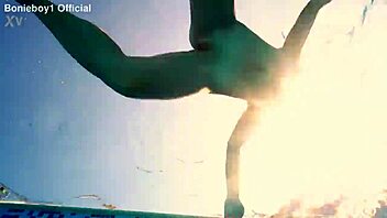 Mona Blue Fucks Guy In Outdoor Pool With Deepthroat And Cumshot