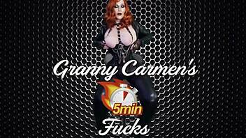 Grandmother Carmen Enjoys Blue Lick and Dick Cums in Missionary Fucking with BBW Milf Pussy