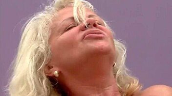 Crazy blonde granny takes rough anal from monster cock in tight shaved ass pounding.