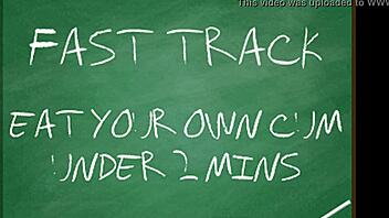 Goddess Lana Commands Fast Cum Eating In Gay Session With Quick Swallowing Action