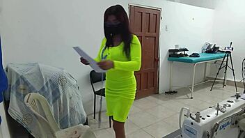 Whore Gets Groped At Work In Sexy Uniform And Lingerie!