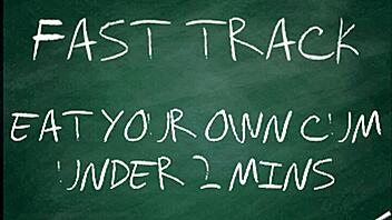 Goddess Lana Commands Fast Cum Eating In Gay Session With Quick Swallowing Action