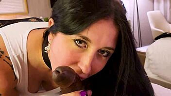 story of a married woman in fishnets enjoying passionate interracial riding with bbc filling her wet pussy