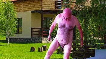 I'm watching this preview of devil in the yard where Agarabas and Olpr show big cock handjob and gaping pussy in outdoor garden voyeur style.