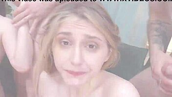 two sexy teens 18+ funky town and ice di take hard fast fucking with 5 big cocks and creampie