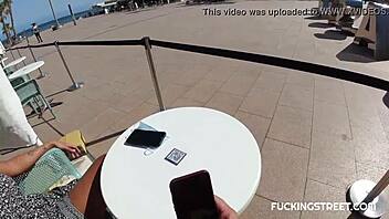 The street pickup leads to a blowjob where she handles his huge clit and big tits eagerly.