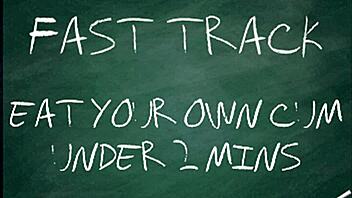 Goddess Lana Commands Fast Cum Eating In Gay Session With Quick Swallowing Action