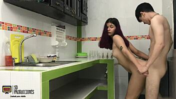 That big pussy on this girl is amazing, love fucking her in the kitchen when we're alone