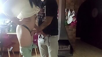 hey closing time at the bar turns into wild interracial cowgirl riding with dirty talk and cumshot 🍌😈