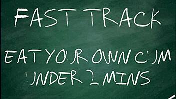 Goddess Lana Commands Fast Cum Eating In Gay Session With Quick Swallowing Action