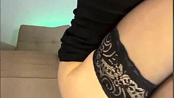 Big anal plug stretches tight ass while fingering wet pussy to orgasm.