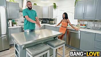 the horny teen tried handling the huge monster cock with blowjob and cunilingus on her tight pussy