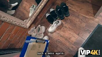 Slutty teen couple fucks all holes with natural small tits russian paying debt