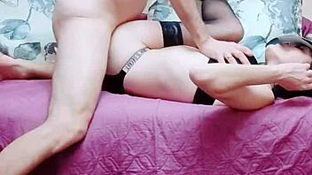 Skinny COUPLE Films AMATEUR Passion HOME VIDEO With WIFE In STOCKINGS Taking ANAL